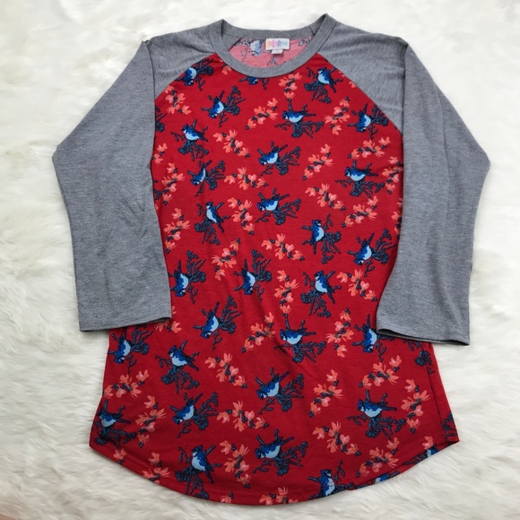 [3 for $15] LuLaRoe Simply Comfortable Blue Jay Raglan Tee S - Picture 5 of 6